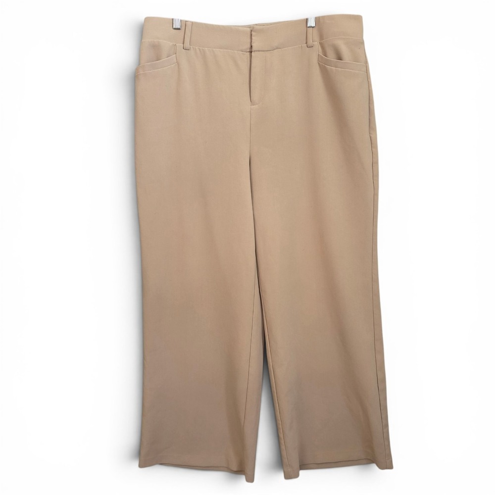 Torrid Pants Womens Plus 18 Beige Wide Leg Trousers Career High Rise Ladies